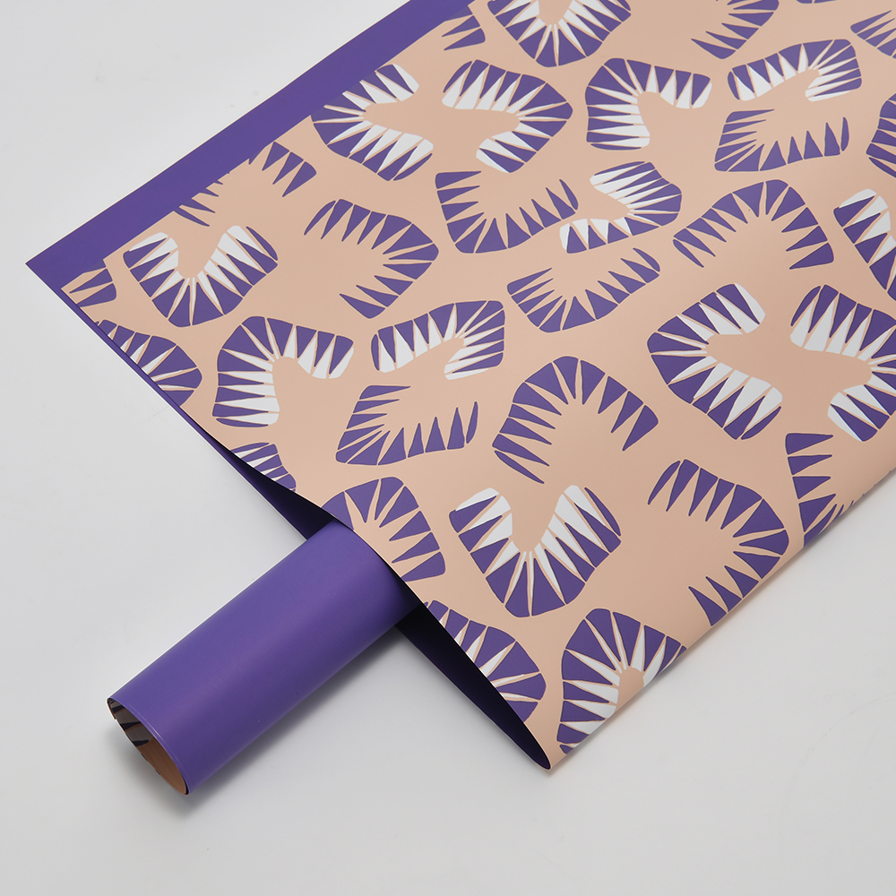 Six papiers d'emballage de fleurs à motifs de feuilles de couleurs vives