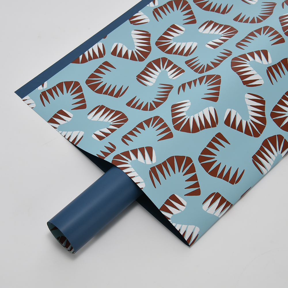 Six papiers d'emballage de fleurs à motifs de feuilles de couleurs vives