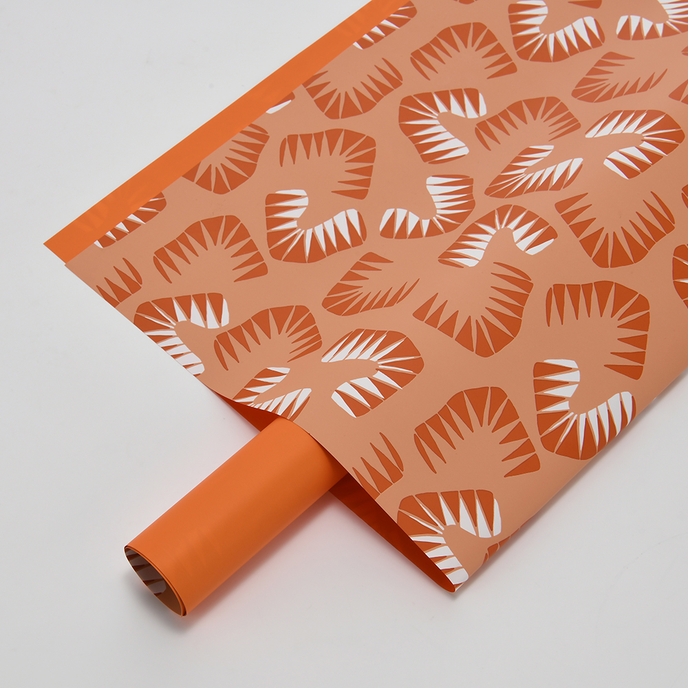 Six papiers d'emballage de fleurs à motifs de feuilles de couleurs vives