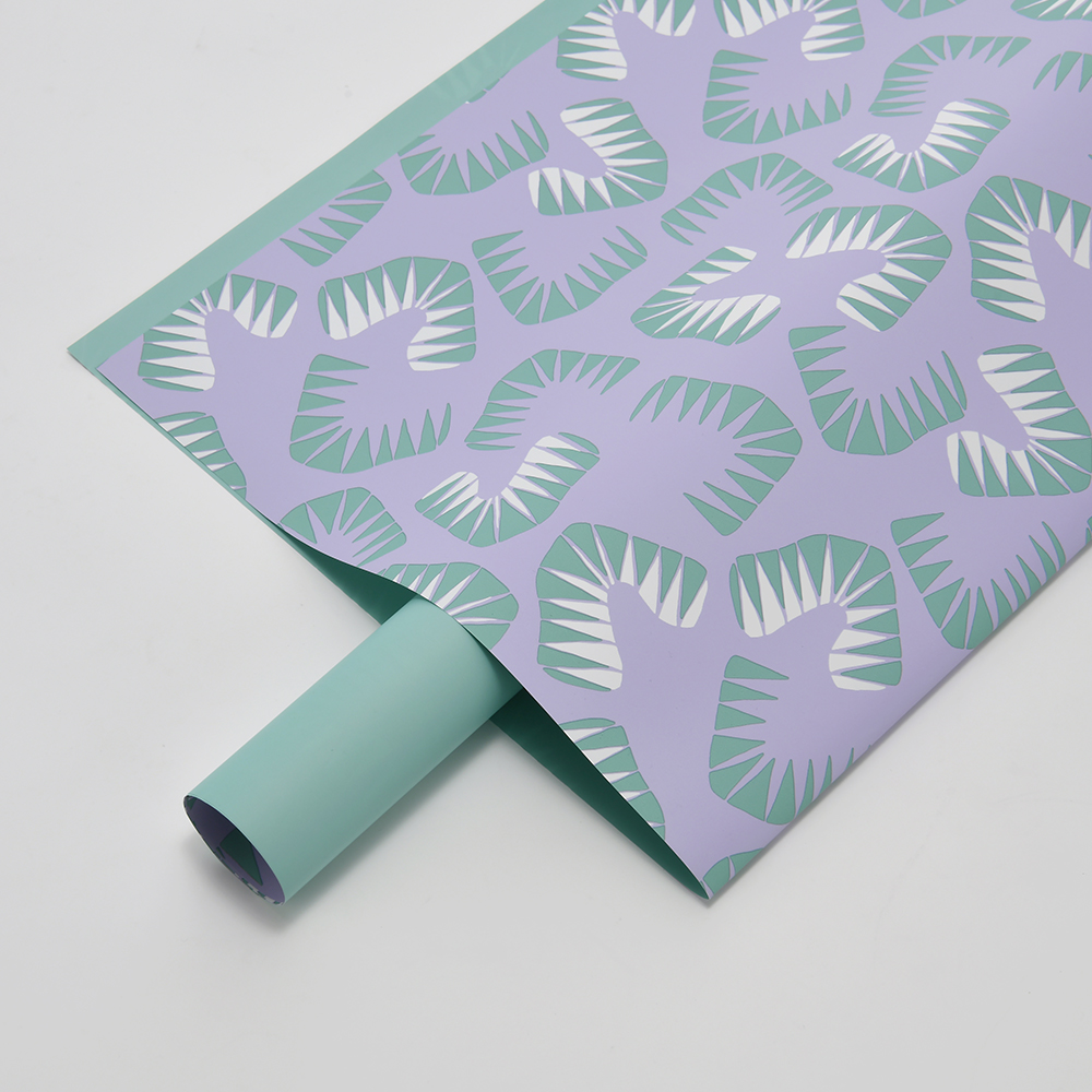 Six papiers d'emballage de fleurs à motifs de feuilles de couleurs vives
