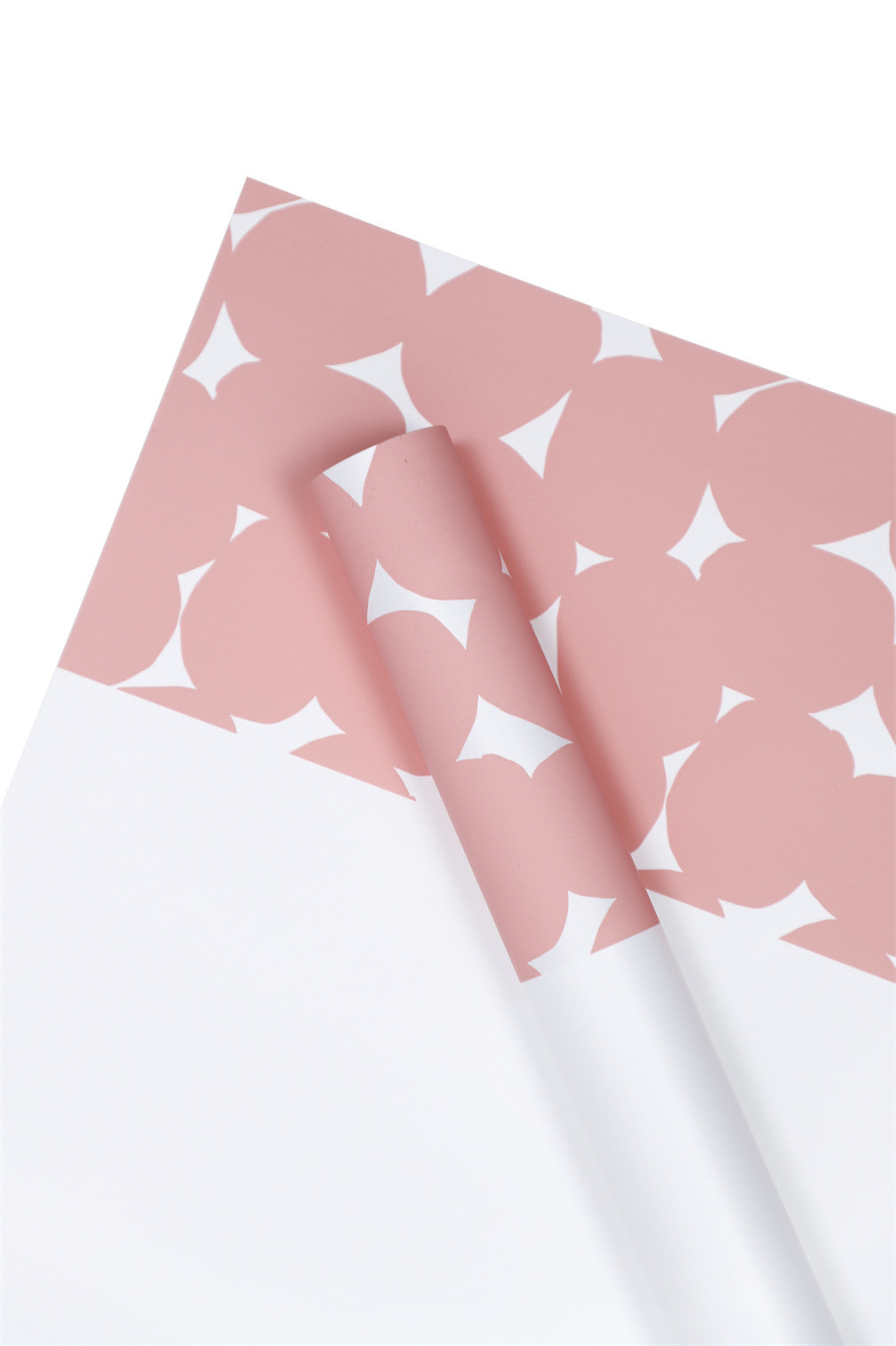 Papier cadeau fleur à pois bicolore