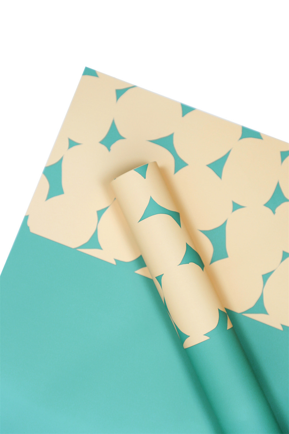Papier cadeau fleur à pois bicolore