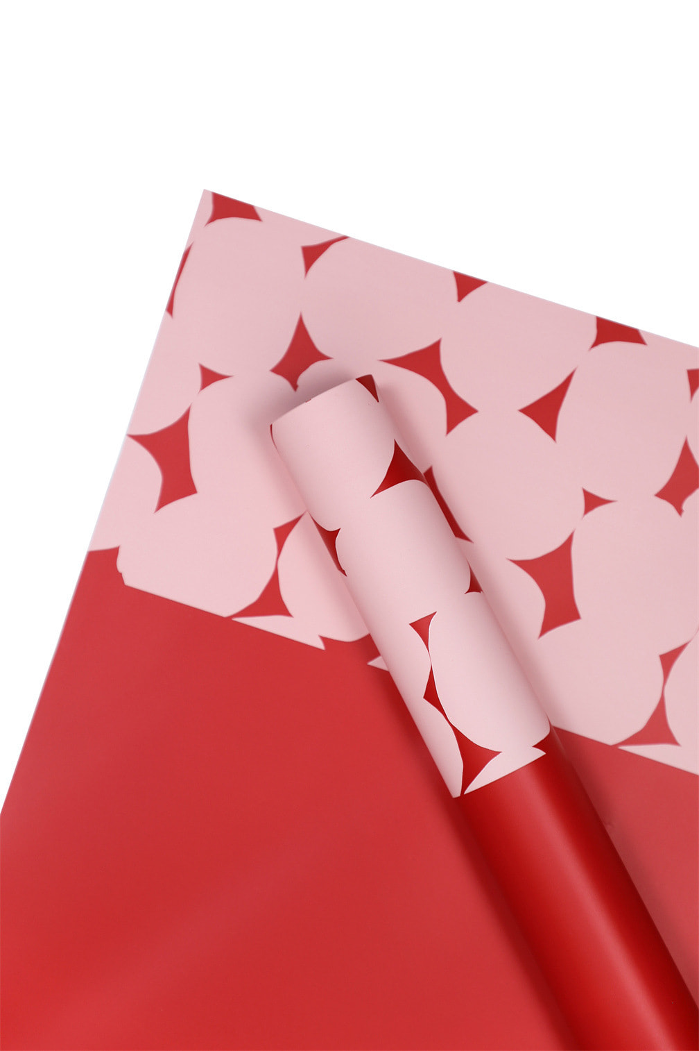 Papier cadeau fleur à pois bicolore