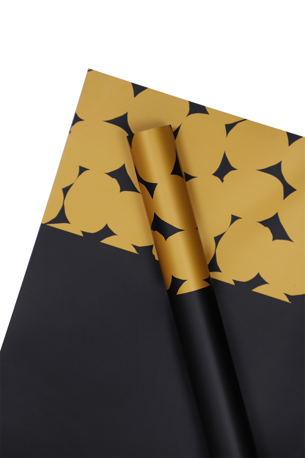 Papier cadeau fleur à pois bicolore
