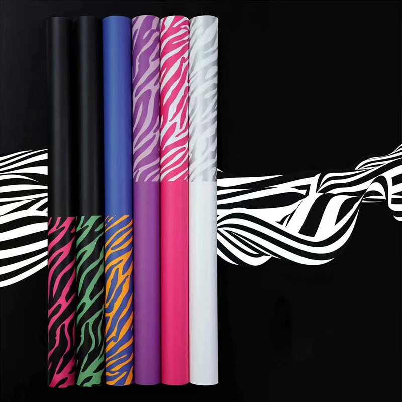 Papier d'emballage à fleurs six couleurs à imprimé zèbre