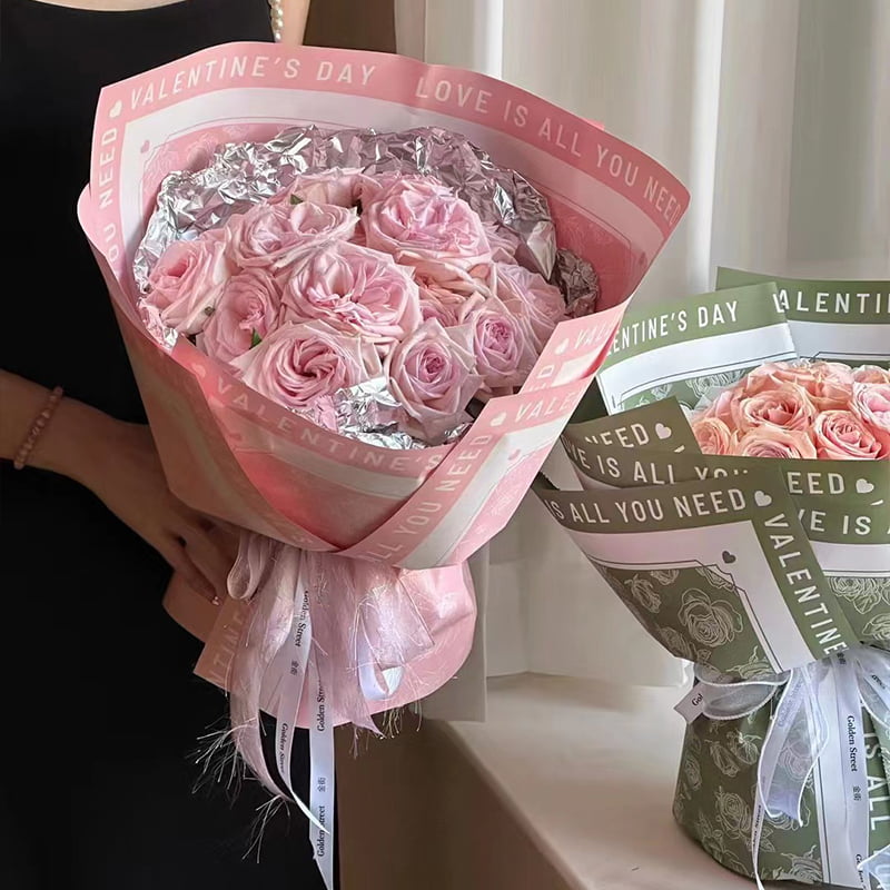 Papier Cadeau Fleur à Motif Rose