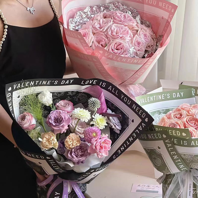 Papier Cadeau Fleur à Motif Rose