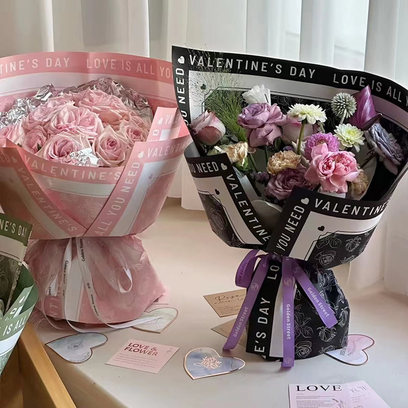 Papier Cadeau Fleur à Motif Rose