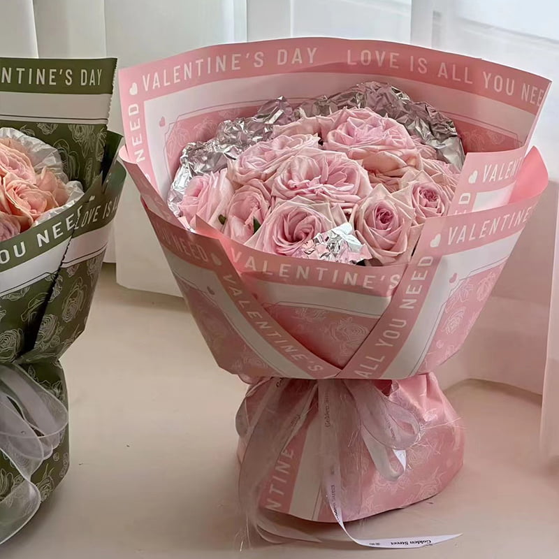 Papier Cadeau Fleur à Motif Rose