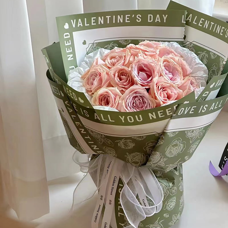 Papier Cadeau Fleur à Motif Rose