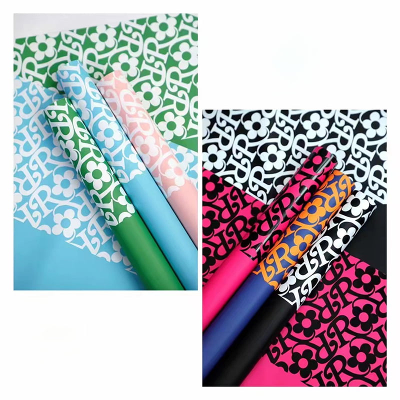 Papier d'emballage de fleurs à motif de fleurs en film mat