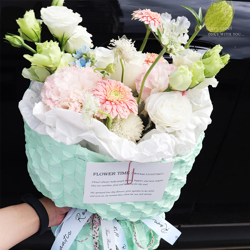 Papier d'emballage de fleurs en papier de poire des neiges coloré