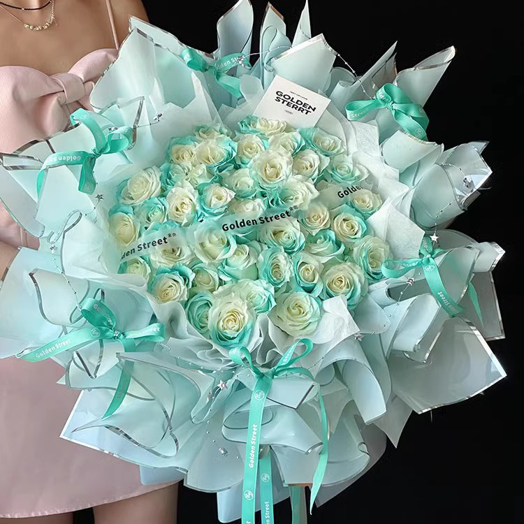 Papier d'emballage de fleurs à film brillant à l'eau aux ions d'argent