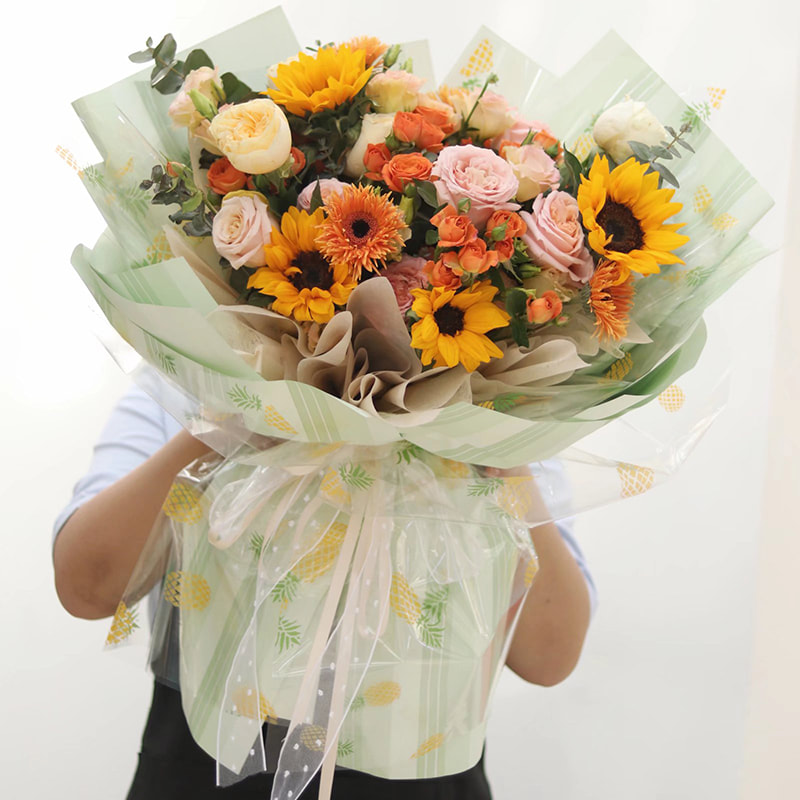 Papier d'emballage de fleurs enduit double face imperméable
