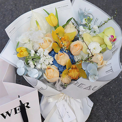 Emballage bouquet frais papier d'art anglais
