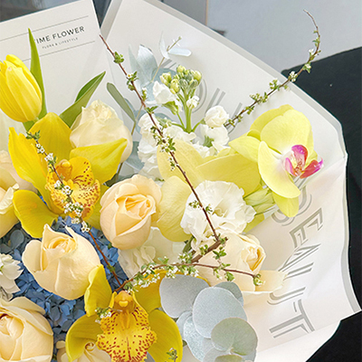 Emballage bouquet frais papier d'art anglais