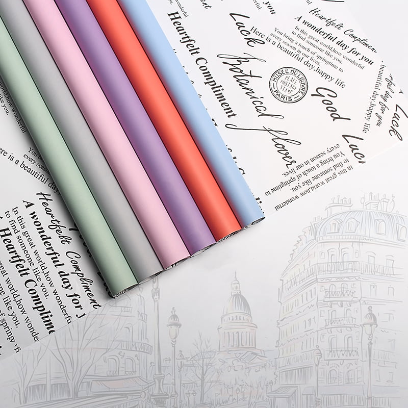 Papier d'emballage de fleurs double face vintage
