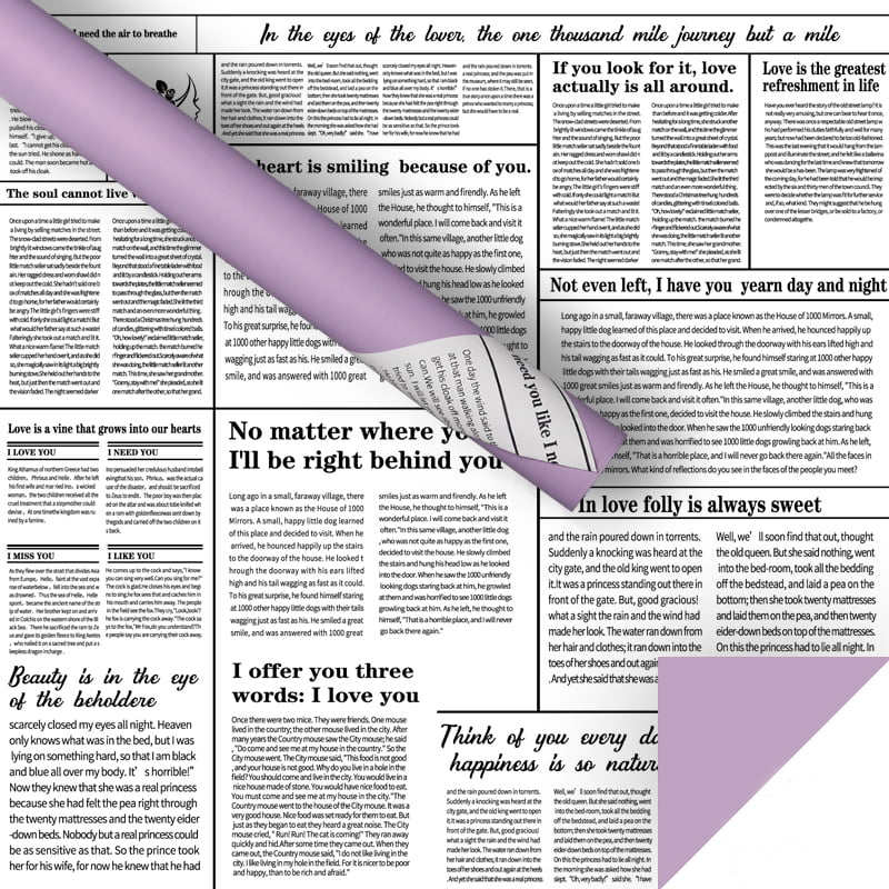 Papier d'emballage de fleurs pour journaux anglais
