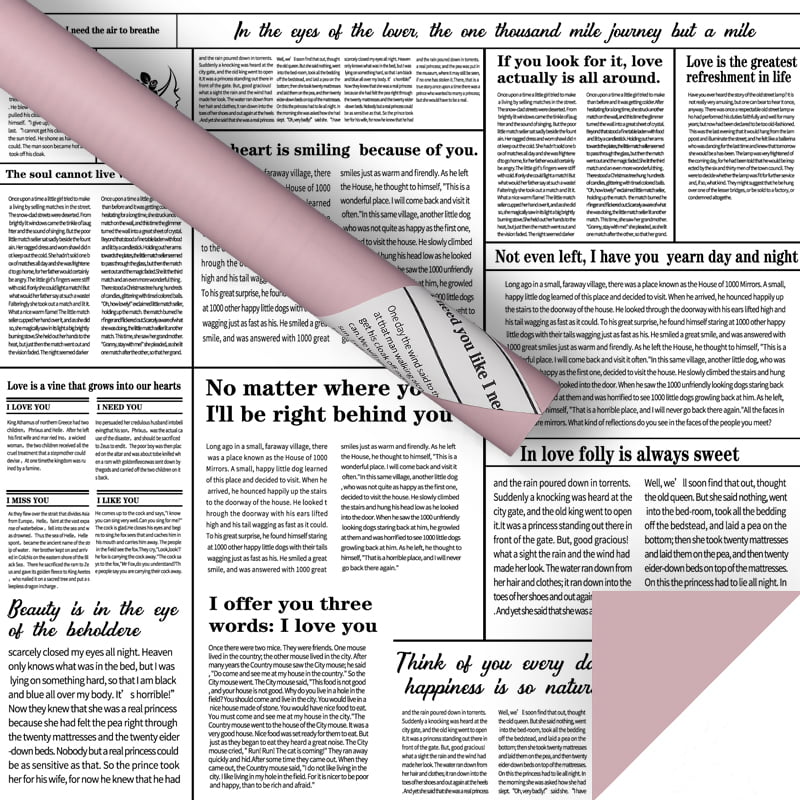 Papier d'emballage de fleurs pour journaux anglais