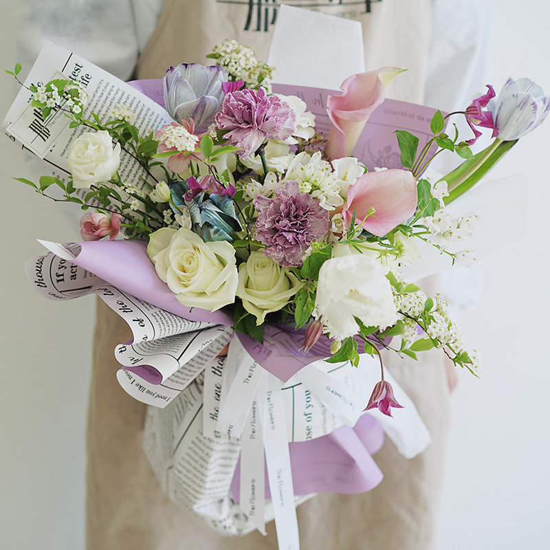 Papier d'emballage de fleurs pour journaux anglais