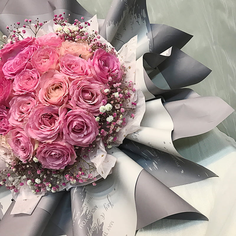 Papier fleur en plastique à motifs de marbre imperméable