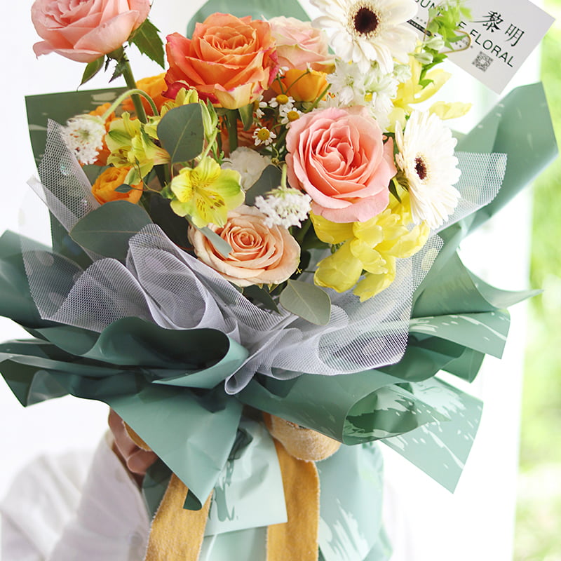 Papier fleur en plastique à motifs de marbre imperméable