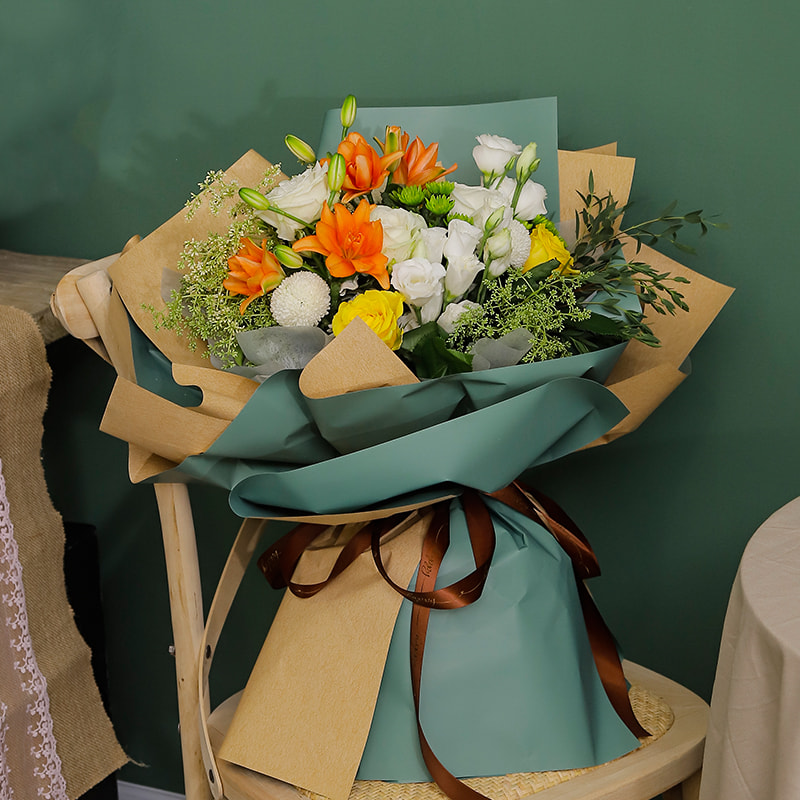 Papier d'emballage pour bouquet coréen de couleur unie