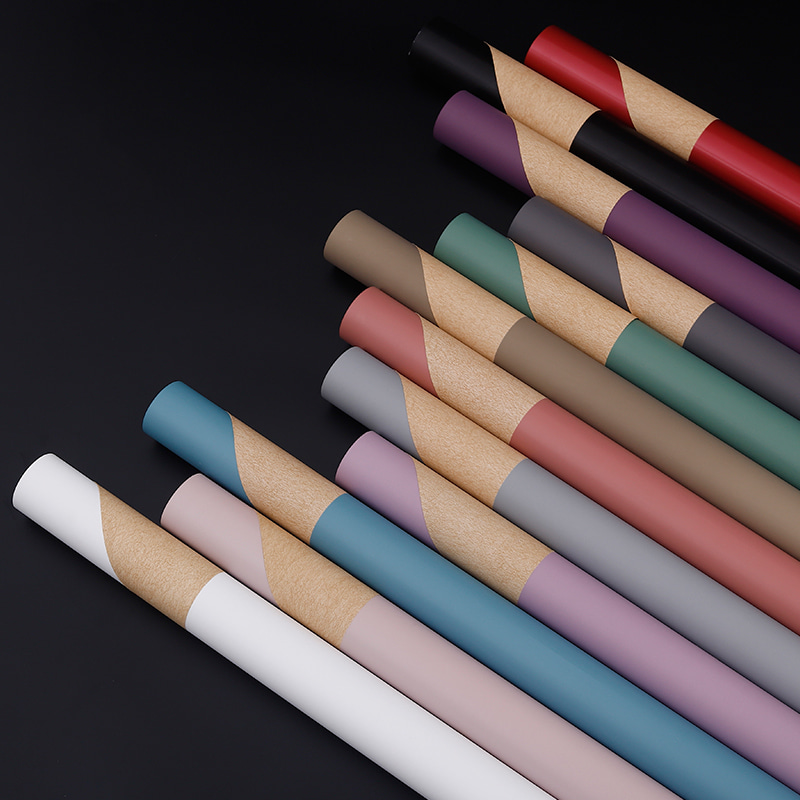 Papier d'emballage pour bouquet coréen de couleur unie