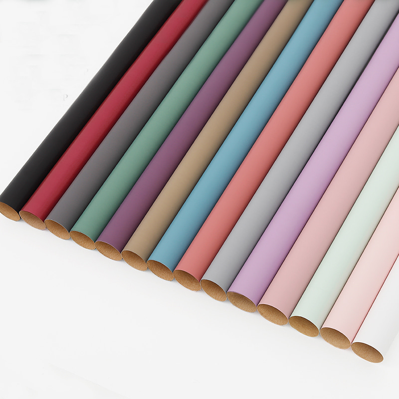 Papier d'emballage pour bouquet coréen de couleur unie