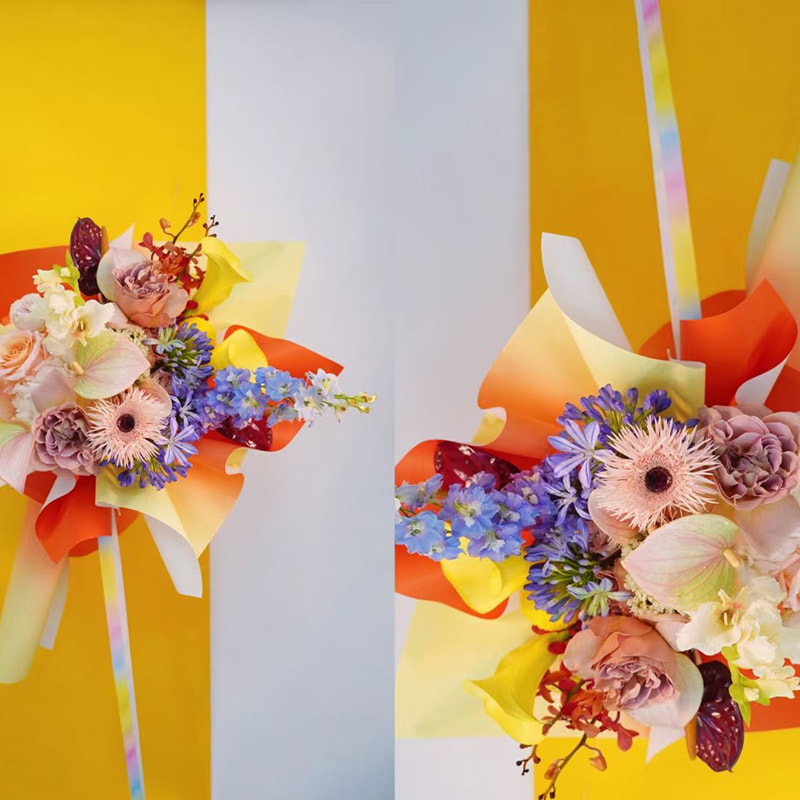 Papier d'emballage pour bouquet de fleurs dégradé de qualité supérieure