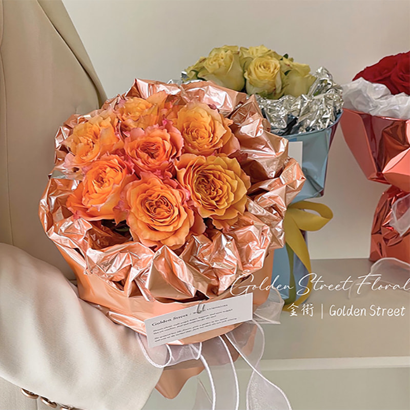 Papier d'emballage pour bouquet miroir de couleur unie