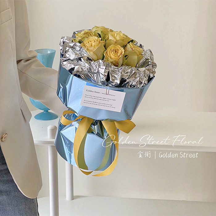 Papier d'emballage pour bouquet miroir de couleur unie