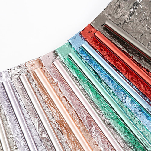 Papier d'emballage pour bouquet miroir de couleur unie