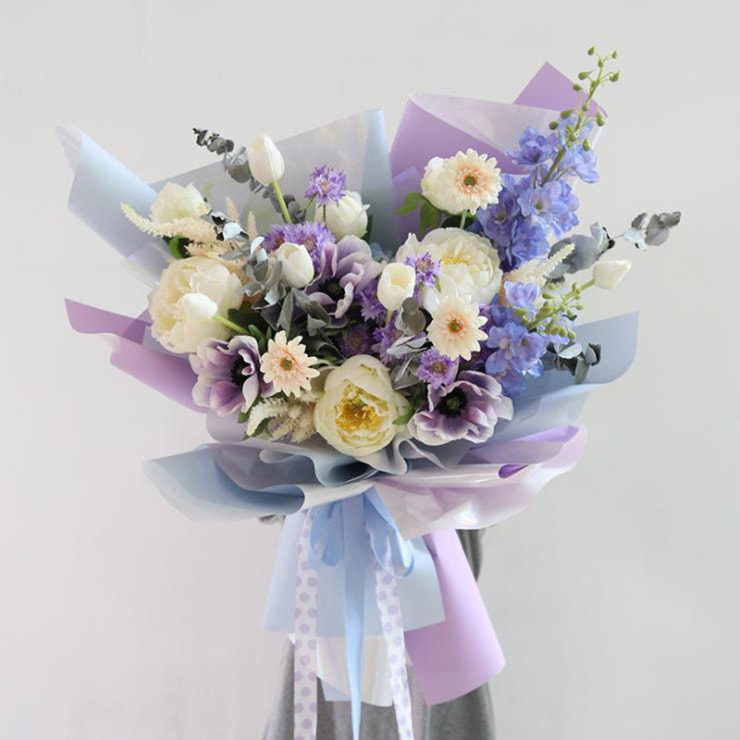 Papier Cadeau Bouquet Couleur Bonbon Fantaisie Plaqué Or