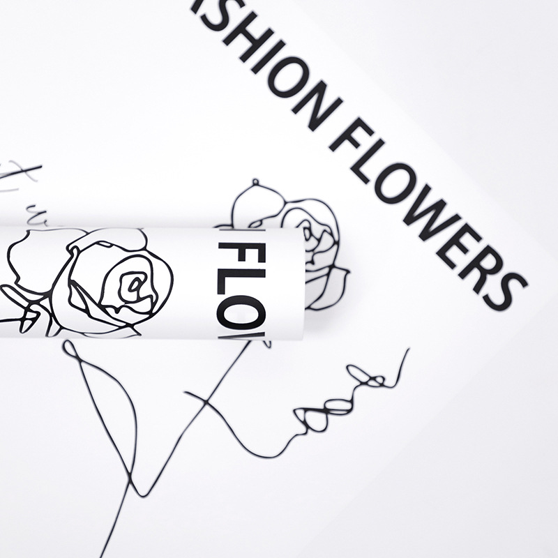Papier d'emballage Flower Love-Bouquet avec motif de roses