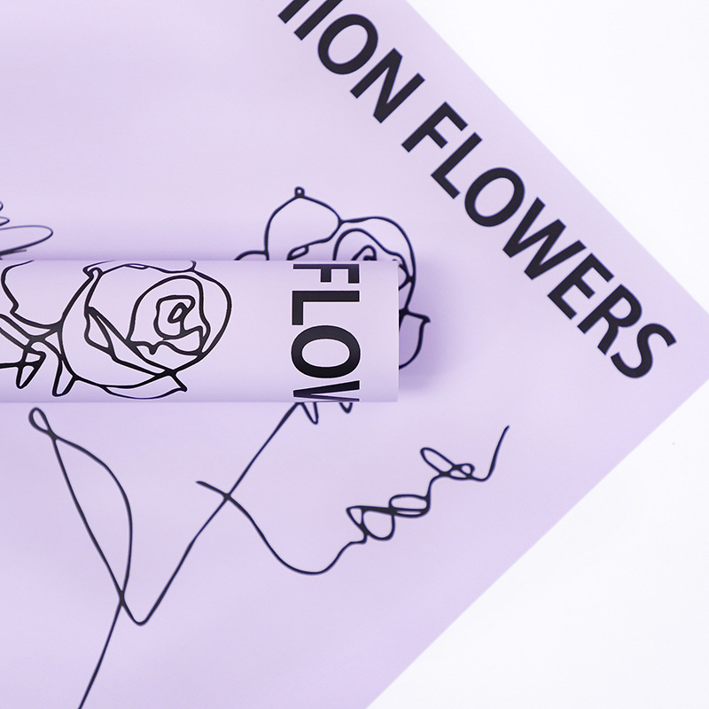Papier d'emballage Flower Love-Bouquet avec motif de roses