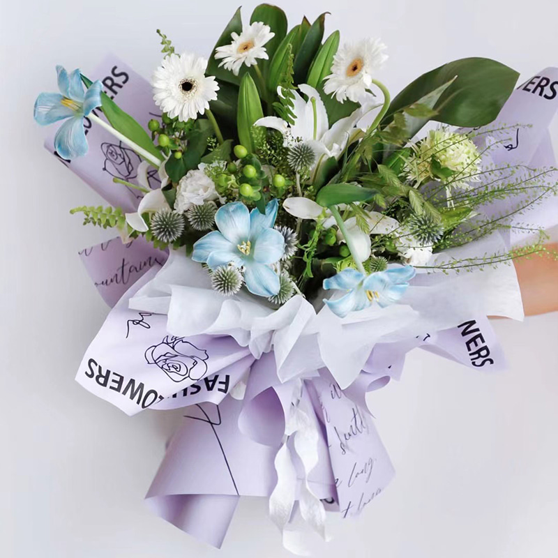 Papier d'emballage Flower Love-Bouquet avec motif de roses